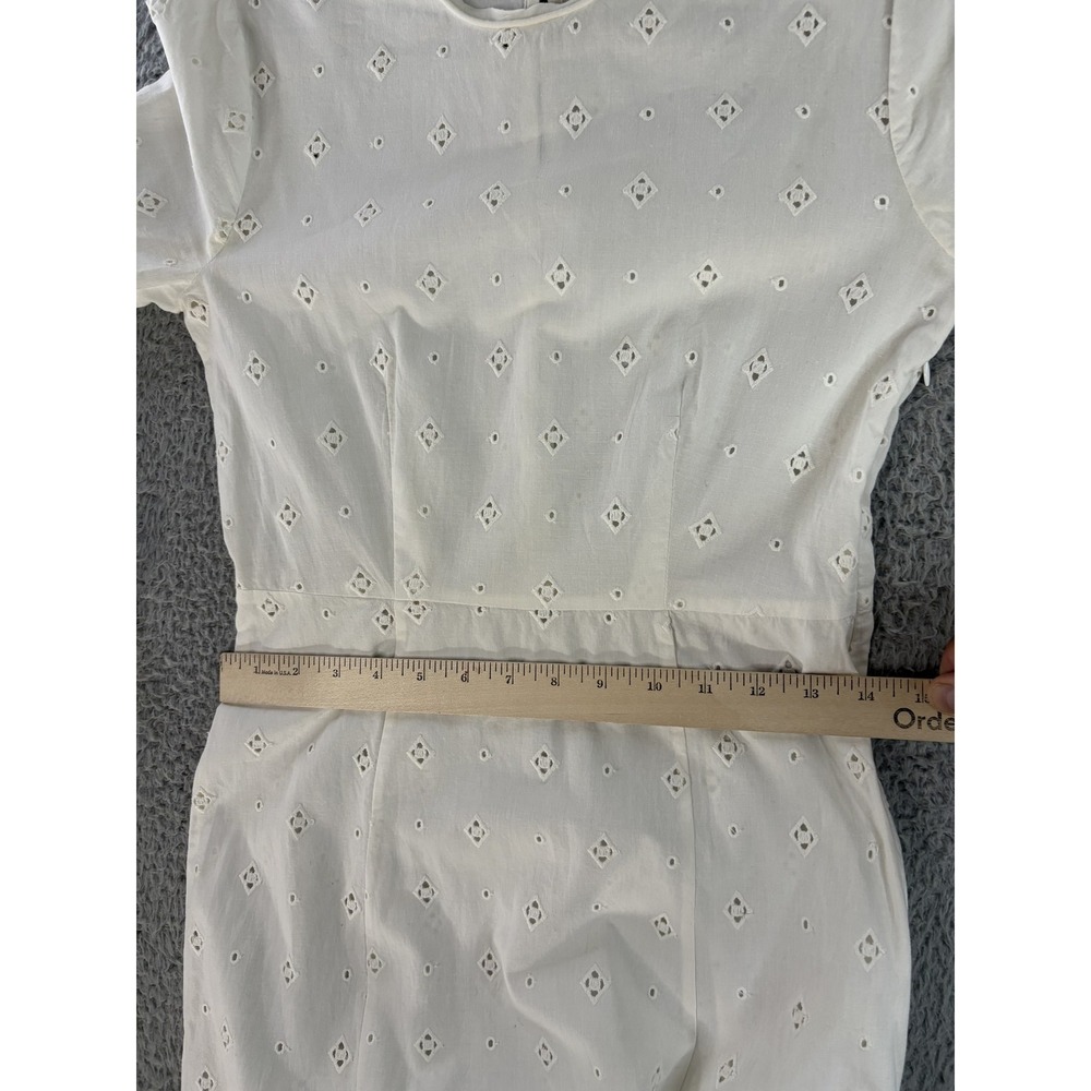 Doen Dress Womens XS White Eyelet Embroidered Cotton Bell Sleeve Midi Boho India - Picture 8 of 11